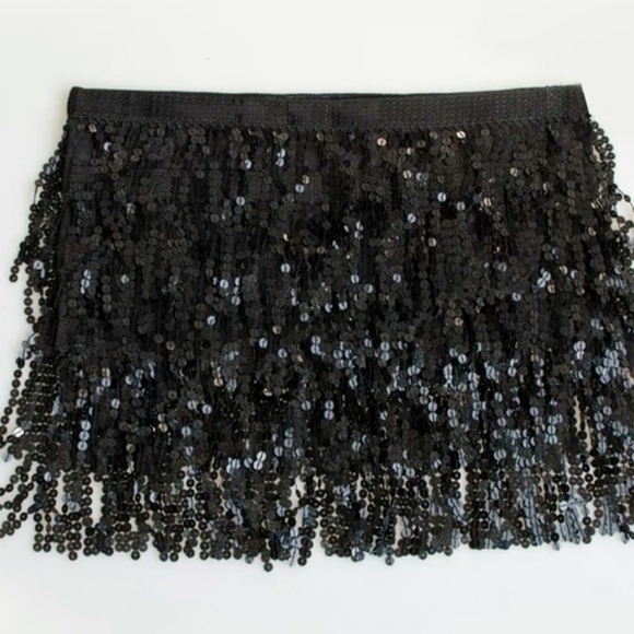 Sequin Fringe Swing  Skirt - Picture 1 of 4